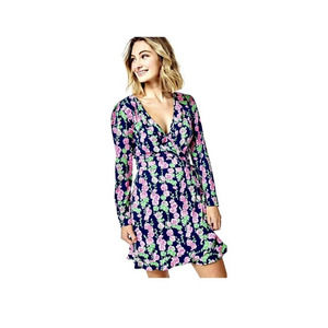 NWT!! Lilly Pulitzer Mirelle Romper Oyster Bay Navy De Vine Wrap Stretch Dress